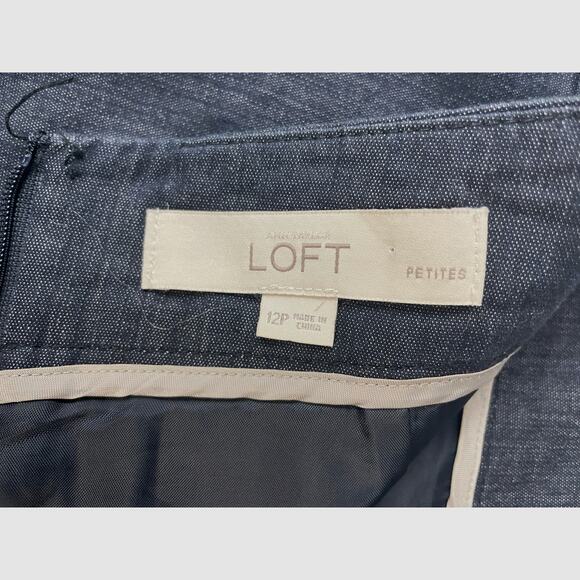 Ann Taylor Loft Petite, Size 12P, Blue Skirt Looks Like Denim - Picture 3 of 9